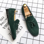 Suede tutiga vabaaja meeste kingad Suvi Itaalia stiilis pehmed mokassiinid meeste loaferid Kvaliteetsed kingad meeste korterkingad s&otilde;idujalatsid 48 roheline