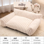 Piiri&uuml;lene pl&uuml;&uuml;sist lemmikloomavoodi: Suur k&uuml;&uuml;likukarvanahast diivan, kulumiskindel koera/kassi pesa igaks hooajaks. Cream Sofa