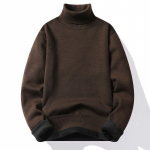 S&uuml;gistalvine meeste kaelusega kampsun Meeste kuduvad pulloverid rullkaelusega kootud kampsun, soe meeste kampsun Slim Fit vabaaja kampsun XXXXL kohv