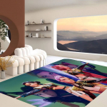 Kpop D-deemonik&uuml;tid P&otilde;randamatt Ristk&uuml;lik Libisemiskindel Kodu Pehme Vannimatt Esikuks Sise- V&auml;lismatt Tere Uksematt 100x150cm