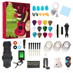 Advendikalendrid 2025, Kitarristi J&otilde;ulude Tagap&ouml;&ouml;rdloenduse Kalender 22 Plektri ja Plektrihoidjaga, Basskitarr, Ukulele Muusikas&otilde;bra Kingitus One Size