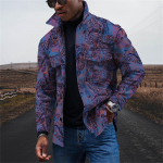 Meeste moetrend igap&auml;evane vabaaja tr&uuml;kitud pikkade varrukatega n&ouml;&ouml;biga sulejope XXXL