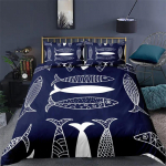 Multikas kala v&auml;ikelaste voodipesukomplekt lastele Mikrofliis Kuldkala tekikott Kuninganna Kuninga suurus 3D-tr&uuml;kiga tekkikate Magamistoa dekoratsioon Single135x200cm 2pcs