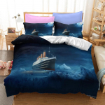 Titanic Sarja Voodipesu Kolmeosaline Kodutekstiili Komplekt AU Single 140x210cm