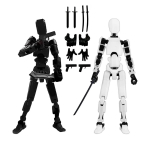 RSINC Tegevuskuju, Stick Titans Kaasaskantav Liigendatud Mobiilne Robotnukk B & W B0DJJQWPL1
