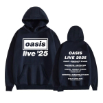 Rock Band O-Oasis Live 25 World 2025 Tour Kattega Pullover Meeste Mood Pikkade Varrukatega Huppar Unisex &Uuml;legabariidiline Dressipluus Streetwear S black