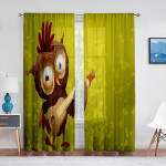 Multikas v&auml;rvilised &ouml;&ouml;kullid, kes istuvad oksal T&uuml;lli l&auml;bipaistvad aknakardinad elutuppa Kaasaegsed t&uuml;ll-vookardinad, sisekujundus 1 PCS W100XH250cm&Grommet Top