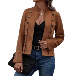 Kevad S&uuml;gis Naiste Mantel Kahepoolne P&uuml;stkrae N&ouml;&ouml;bid Slim Fit Pikkade Varrukatega Retro Stiilis Kampsun Igap&auml;evaseks Kandmiseks V&auml;limantel S tume khaki v&auml;rv
