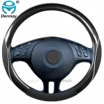 for BMW E46 3 Series M3 DERMAY Car Steering Wheel Cover Microfiber Leather+Carbon Fiber 16 Colors High Quality Auto Accessories C- Purple