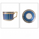 P&otilde;hjamaise stiiliga kerge luksuslik keraamiline tass alustassiga Kohvi-tee-veetass Kuldse servaga p&auml;rastl&otilde;unase tee tassist komplekt Majapidamise joogiklaasid 250ml sinine