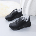 Moodsad Meeste Lumesaapad Talvised Ankle Boots Karusnahaga V&auml;litingimustes Talvesaapad Soojad Matkasaapad Platvormiga Tennised Kerged Paelad Puuvillased Saapad 36 must