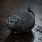 Hiina Yixingi skulptuur lilla savitee Lemmikloom armas &otilde;nnelik kassi kuju Looma tee kujukeste kaunistused k&auml;sitsi valmistatud teekomplekti kaunistus