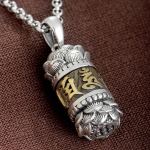 Kaelakee Surangama mantraga Naiste Amulett Meeste Kuue-t&auml;hem&auml;rgi mantraga Paaride Hea &Otilde;nne Ripats 50CM(Necklace Size)