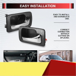 ide Door Handle Front Rear Left Right Set For Honda Accord CB7 1990-1994 Car Styling-M53K Black Silver