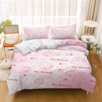 Miniso-My Melody Tekikotid Laste Voodipesukomplekt Kodu Twin 3-osaline Komplekt 1 Tekikate Luksuslik 100% Pol&uuml;ester Moodne Tr&uuml;kitud EU Single(135*200cm)3pcs white