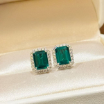Uued Vintage 100% Puhtast 925 Sterling H&otilde;bedast K&otilde;rvar&otilde;ngad Pave AAA Tsirkoonium Emerald K&otilde;rvan&otilde;el Naistele Luksuslik Peen Ehted