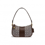 Coach Swinger Vintage stiilis Ikoonilise lukustusega Klassikaline žakaarkangas ja nahast &otilde;lakott Naiste &otilde;lakott Pruun C0721-B4S0M Gift Box Set (Basic Set+Black Box)