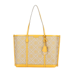 Tory Burch Perry Monogram Suure Mahutavusega Jacquard Nahast T&otilde;mblukuga K&auml;e- ja &Otilde;lakott Naistele Kollane 83312-703 Basic Set (Bag+Dust Bag)