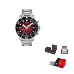 TISSOT Starfish kollektsioon Kvartsmehhanismiga Meeste k&auml;ekell Kell 45,5 mm Punane sihver Roostevabast terasest korpus T120.417.11.421.00 Red Watch Dial black