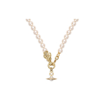 Vivienne Westwood 24 Draakoniaasta Piiratud V&auml;ljaanne Saturni Kujuline P&auml;rlikaelakee Naiste kaelakee Kuldne 6301012O-02R125-CN Box+Shopping Bag