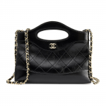 Chanel 31 kott 24C Varakevad Mini Must Nahast Kuldse Riistvaraga &Otilde;la- v&otilde;i Crossbody Naiste Kott Basic+Dust Bag must