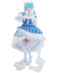 Milky Time Snow Miku Hatsune Miku Cosplay Kost&uuml;&uuml;m parukaga t&auml;iskomplekt white