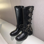 Naiste saapad, p&otilde;lved, k&otilde;rge platvormiga, elegantsed madalad kontsad, trendid punk-gooti uus rokk, nahk, mood naiste kingad, mootorrattajalatsid 35