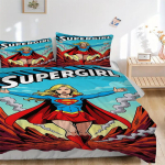 3tk Superkangelane, Supert&uuml;druk Tekikate Komplekt (1 tekikott + 2 padjap&uuml;&uuml;ri, ilma t&auml;idiseta) - Mugav ja hingav magamistoa kaunistus yy251104001 135x200cm blue