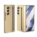 Nahast Terasfooliumiga Pliiatsihoidja Telefonikott Samsung Galaxy Z Fold 7 6 5 4 Fold7 Fold6 Hinge Kaitse P&otilde;rutuskindel Kate Galaxy Z Fold3 5G