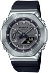 CASIO G-SHOCK GM-2100-1AJF CasiOak Metallkattega seeria, H&otilde;bedane roostevabast terasest raam ja must rihm, &Otilde;huke kaheksanurkne luksuslik spordimeeste k&auml;ekell 20 ATM