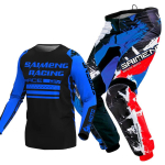 Motokrossi riietekomplekt lastele Noorte s&auml;rgi ja p&uuml;kste komplektid laps roheline Mootorratta must 3 4 5 6 7 8 9 10 aastat Maastikus&otilde;idu &uuml;likond sinine oranž Enduro kross poiss t&uuml;druk L-24