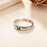 Naturaalne jade s925 puhas h&otilde;bedast s&otilde;rmus naistele, &otilde;rn ja ni&scaron;&scaron;imune kujuline lill, lihtne ja multifunktsionaalne aksessuaar naistele adjustable opening
