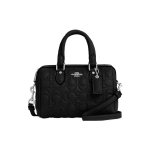 Coach Rowan 18 Reljeefne logo Klassikaline monogramm Metallosad T&otilde;mblukuga Sulgemine Nahast Boston kott Naiste k&auml;ekotid Must CN754-SVDTV Basic Set (Bag+Dust Bag)