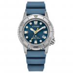 CITIZEN PROMASTER seeria 200 meetrit veekindel valgus Kvarts PU rihm 37mm naiste k&auml;ekell sinine sihverplaat EO2027-09L sinine