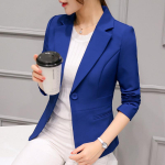 Naiste vabaajamood Slim Fit Business Basic jope &uuml;likond Naiste bleiserid t&ouml;&ouml;r&otilde;ivad XXXL blue
