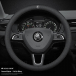 Hingav s&uuml;sinikkiust autojuhtimiskangi kate Skoda Octavia Kodiaq KAROQ Superb Kamiq VIRS autode sisekujunduse tarvikud