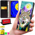 Rahakotit&uuml;&uuml;pi &uuml;mbris Motorola Edge 60 Pro jaoks - Bluemooni kate tr&uuml;kiga + 9H klaas