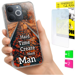 Kaitse&uuml;mbris Realme Note 70T jaoks &Uuml;mbris Foto Case Tagak&uuml;lg&uuml;mbris + 9H Klaas