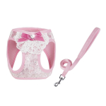 Touchdog Pol&uuml;ester Elegantne Pitsi Vibu Teemant Lemmiklooma Rakmed Bling Kivistus Reguleeritav Pandla Kinnitus Pehme Mugavus V&auml;ike (Pink,S) roosa