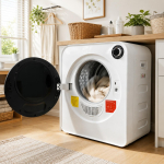 Kuivati &ndash; PTC keraamiline k&uuml;tteelement ja roostevabast terasest trummel, 4 programmi, jahutus, ohutus, virnastatav/seinale kinnitatav, PCM korpus, nimiv&otilde;imsus 3 kg (Tegelik 4 kg) 49.5 x 41.5 x 59.5 cm valge