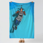 Multikas Inspector Gadget Viskapehme soe flanellkate mitmeotstarbeline kate voodi, diivani, kontori, konditsioneeriga ruumi jaoks uinakute tekk 75x100cm (30x40inch) blue