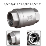 OEM 304 roostevabast terasest vertikaalne tagasil&ouml;&ouml;giklapp 1/2 -1-1/2 DN15-DN50 joogivees&uuml;steemidele &ndash; T&ouml;&ouml;stuslik klass 1/2"