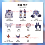 M&auml;ng Genshin Impact Uus Saabumine Nicole Reeyn Cosplay Kost&uuml;&uuml;m T&auml;iskomplekt &Uuml;htlane Riietus Nicole Reeyn Cosplay Kost&uuml;&uuml;m Rekvisiidid XS white