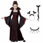 Halloweeni kost&uuml;&uuml;m lastele Halloweeni fantaasia vampiirikost&uuml;&uuml;m T&uuml;drukutele pikk tutu kleit lastele karnevali komplekt Gooti sulgedest riided 110cm must
