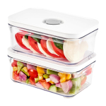 VAKUEN Premium vaakumhoiukonteiner Mini 0,5 l Komplekt 2 BPA-vaba hoiab toidu v&auml;rskena kuni 5 korda kauem kui tavalised konteinerid. red