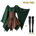 Naiste p&auml;kapikukost&uuml;&uuml;m Renessanss Traditsiooniline Iiri kleit Keskaegne haldjakost&uuml;&uuml;m P&auml;kapikuk&otilde;rvad Halloweeni Cosplay jaoks S black
