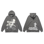 Broken Planet suur kapuutsiga dressipluus koheva tr&uuml;kigraafikaga Streetwear Unisex Vabaaja pullover Teismelistele Large gray