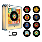 Mini plaadim&auml;ngija magnet Vin&uuml;&uuml;lk&uuml;lmkapimagnet, 9 programmeeritava plaadi, 128 MB m&auml;luga, ilma muusikata, seadistatav LED-&ouml;&ouml;lamp, NFC magnetiline kohandatud muusikakarp Not rotatable