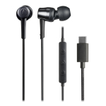 Audio-Technica ATH-CKD30C BK USB-C Juhtmega K&otilde;rvaklapid, Mikrofon ja Pult, Sisseehitatud DAC, Bassi Tugevdus/Selge H&auml;&auml;le EQ must