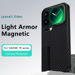 Magsafe Lyocell-kiust &uuml;mbris Xiaomi 18 Pro Maxile, magnetiline nahast tunnetusega telefoni kate Xiaomi 18 Prole, pehme silikoonist kaitseraam Xiaomi 18 Pro Max
